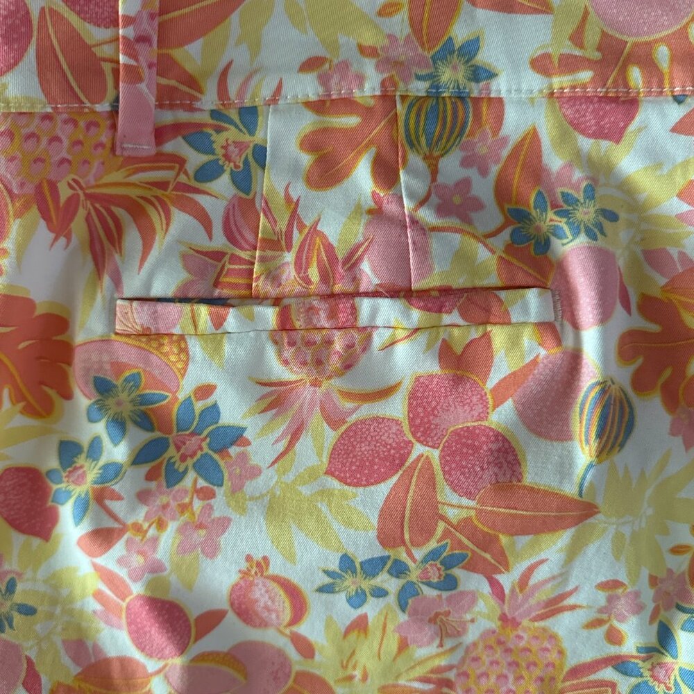Talbot's Perfect Crop Pants Fruit & Flowers Size 12 - Picture 14 of 16
